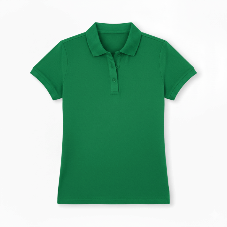 Camisa polo feminina verde em malha piquet preço baixo confecção de polo feminina no atacado