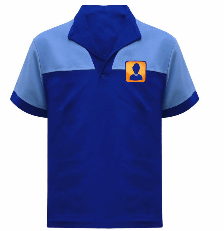 Confecção sob demanda, fábrica de roupas jaleco azul personalizado sob demanda