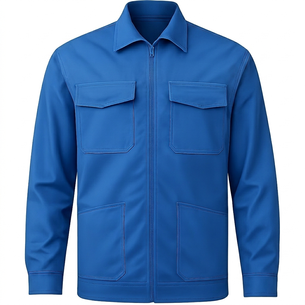 Camisa para uniforme de construção civil camisa azul de manga longa para serviços de obra